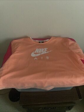 Nike Girls Peach and Pink Air Crewneck Sweatshirt